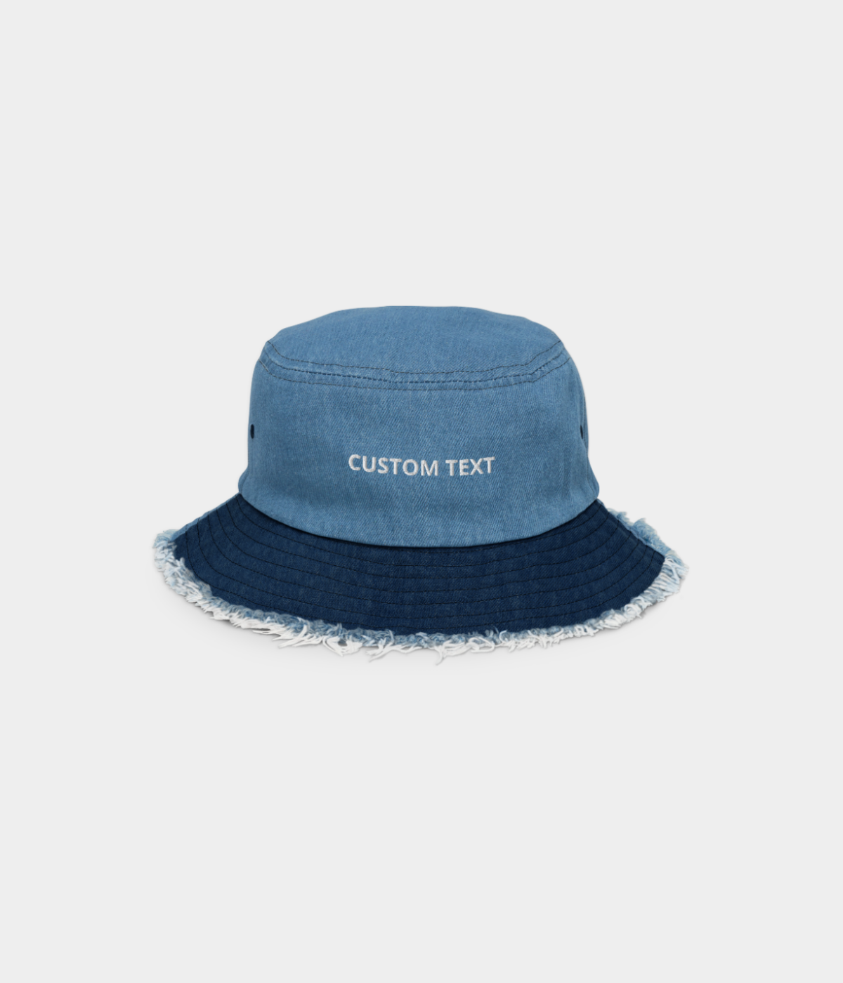 CUSTOM DISTRESSED DENIM BUCKET.