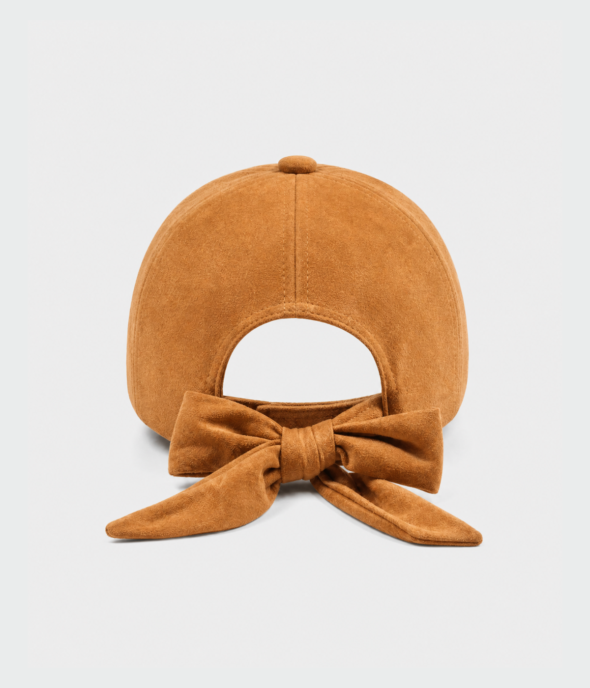 SUEDE BOW CAP.