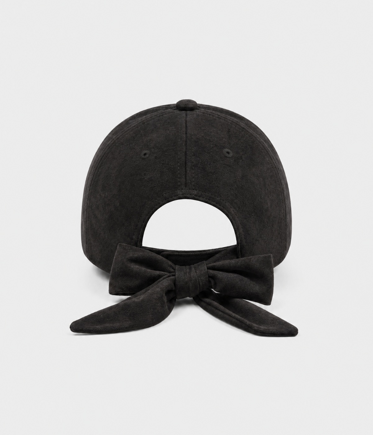 SUEDE BOW CAP.