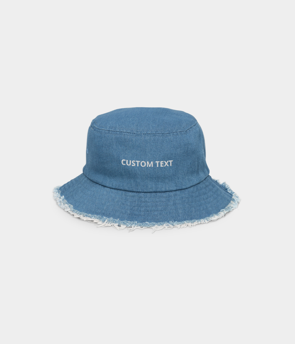 CUSTOM DISTRESSED DENIM BUCKET.