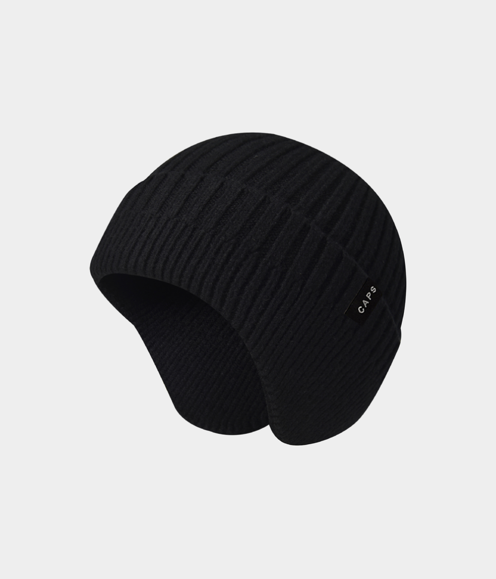 LOGO CABLE EARMUFF BEANIE.