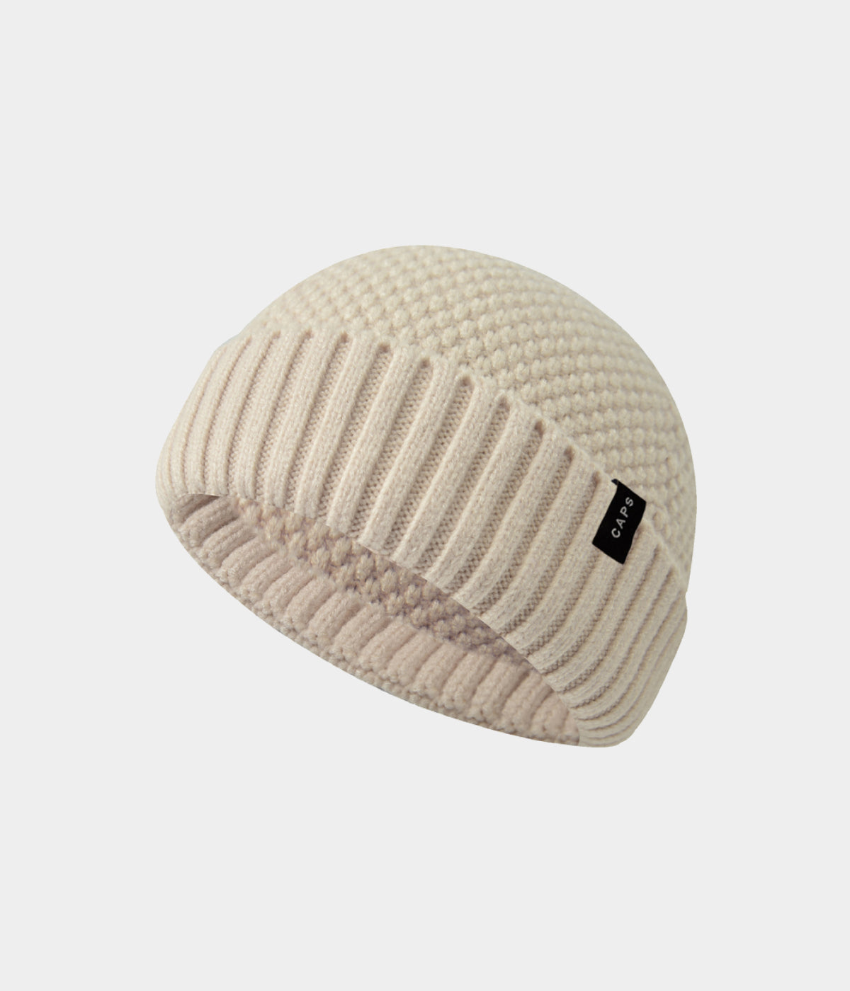LOGO RIBBED FISHERMAN BEANIE.