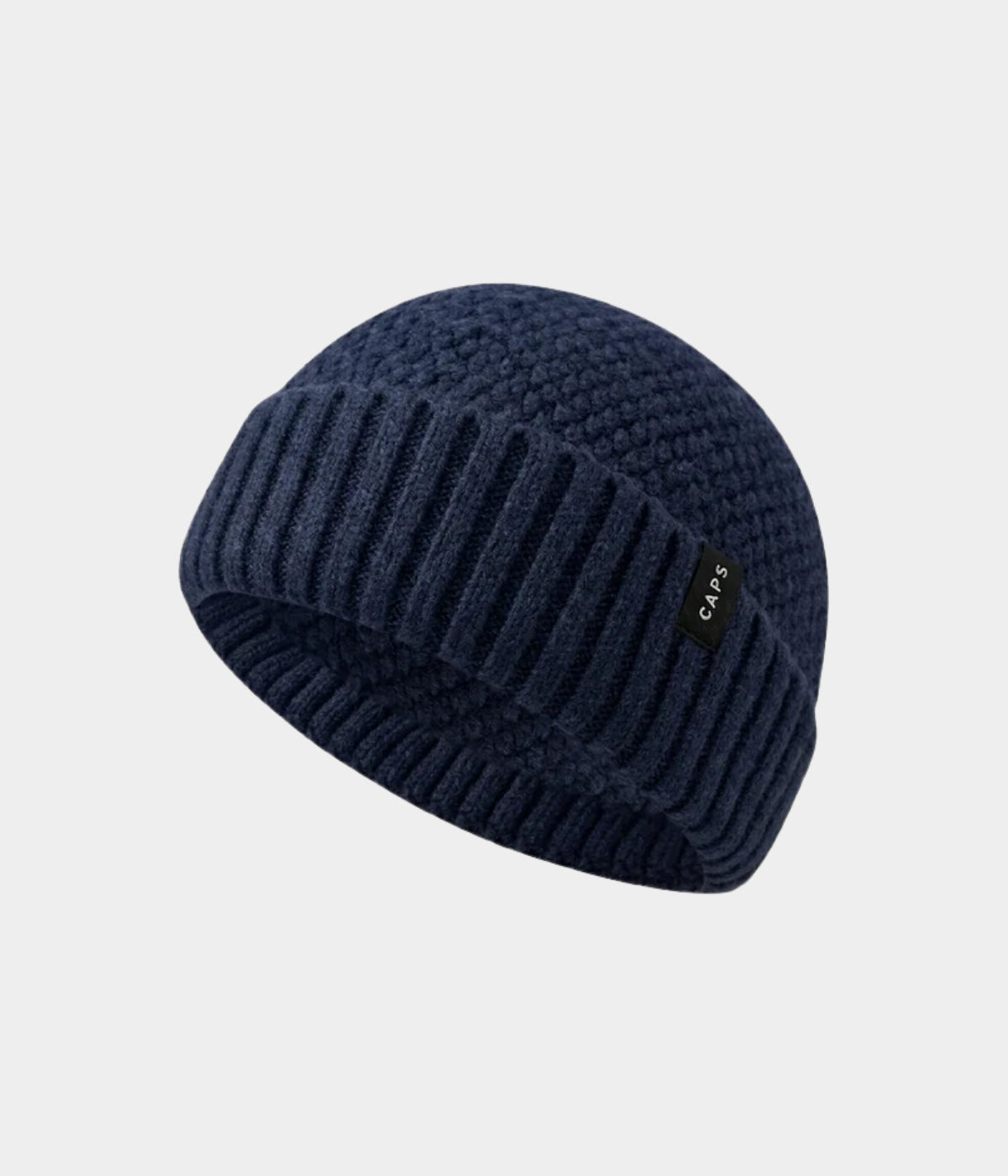 LOGO RIBBED FISHERMAN BEANIE.