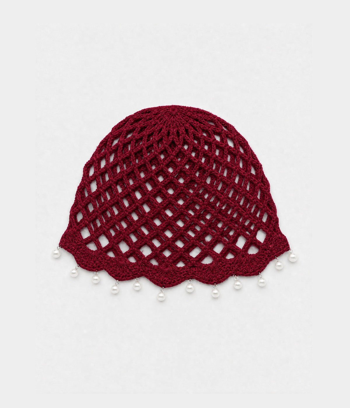 PEARL CROCHET CAP.
