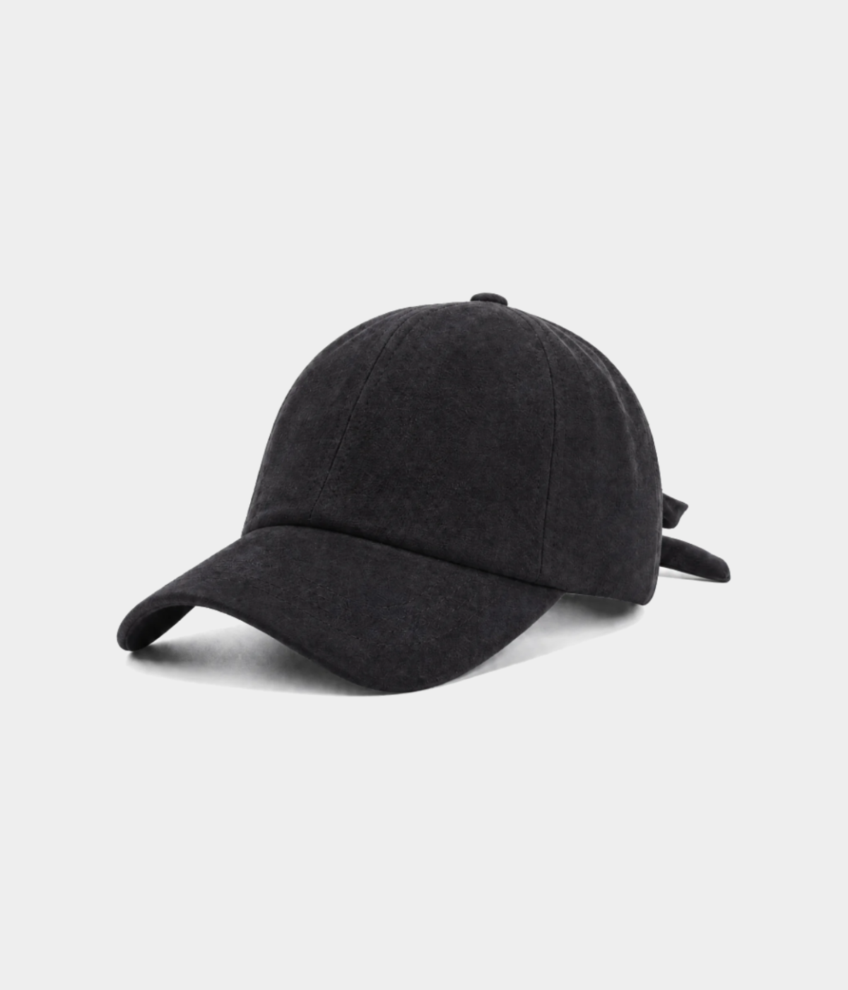 SUEDE BOW CAP.