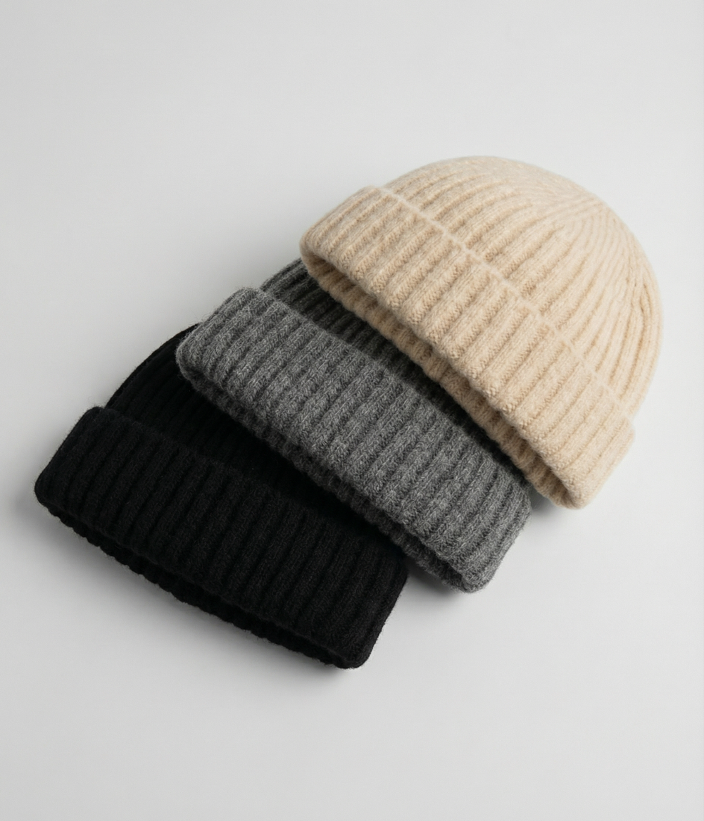 WOOL FISHERMAN BEANIE 3-PACK.