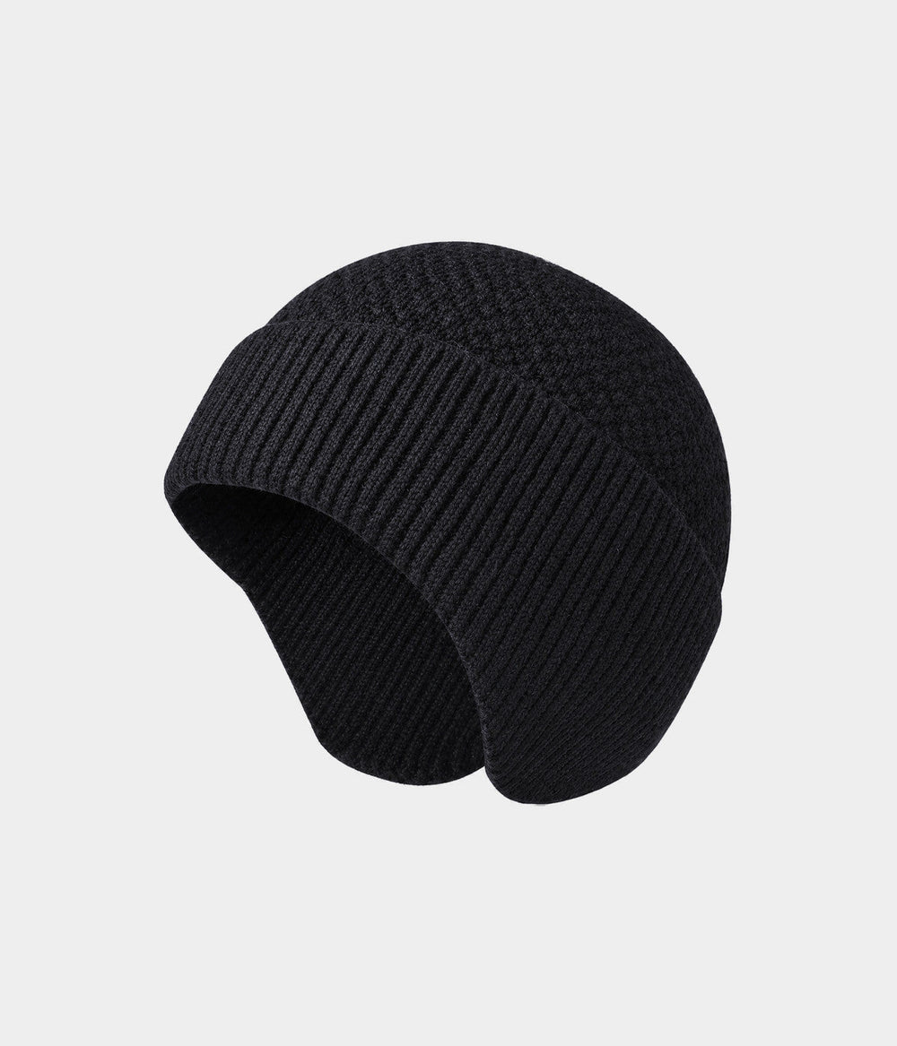 PATTERNED EARMUFF BEANIE.