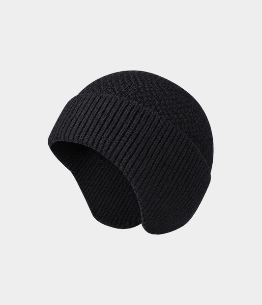 PATTERNED EARMUFF BEANIE.
