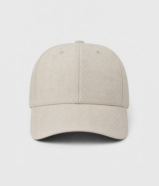 HERRINGBONE LINEN CAP.