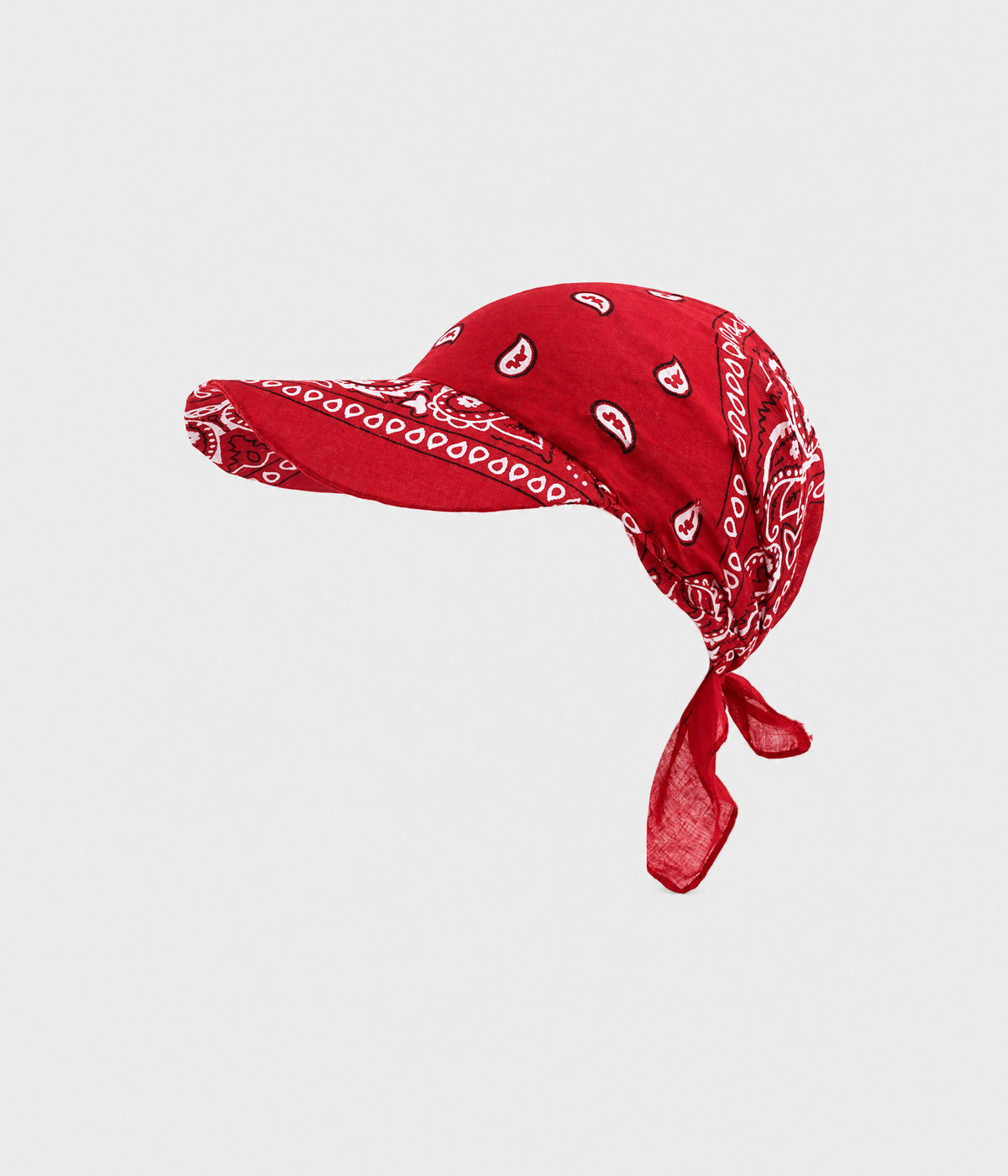 PEAKED BANDANA CAP.